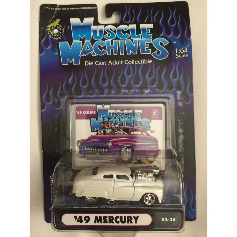 Muscle Machines 49 1949 Mercury Coupe Pearl White Rubber Tire DieCast 1/64 Scale
